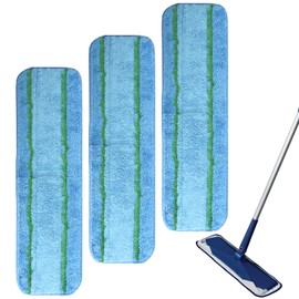 3 Pack Microfiber Cleaning Pads, 18 Inch Reusable Mop Refill Pads Washable Scrub Mop Head Replacement for Multi-Surface Floor Cleaning Hardwood Laminate and Hard-Surface Floor Replacement Pad
