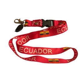 Lanyard Neck Strap Necklace Key Chain Card Badge Holder – America (1-Pack, Country: Ecuador)
