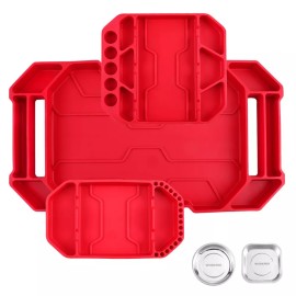 DURATECH WORKPRO 5PCS Non-Slip Tool Tray Magnetic Parts Tool Tray Silicone Tool Organizer