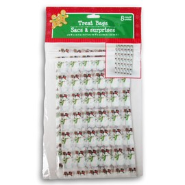 Christmas Holiday Winter Loot Treat Bags - Twist Shut - 8 Count - 5 x 9 x 3 Inches (Snowman)