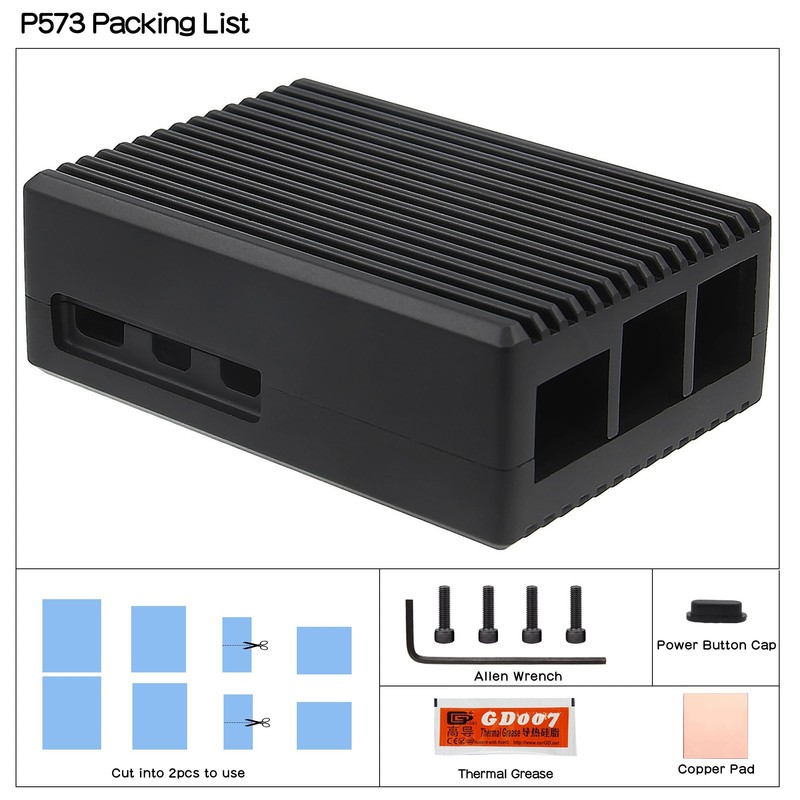 Geekworm Heavy-Duty Aluminum Passive Cooling Case for Raspberry Pi 5