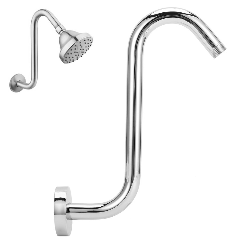 NPT1/2 Shower Arm SShape 8in Stainless Steel Electroplating Shower Head