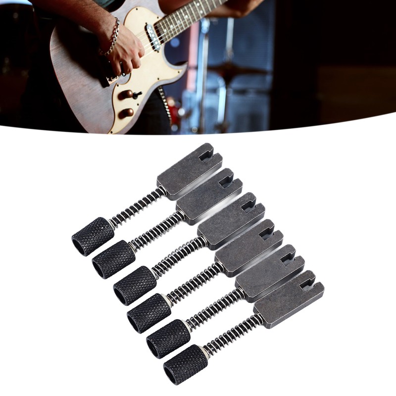 6 Pcs Headless Electric Guitar Bridge Saddle Precise Pitch Adjustment