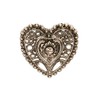 Alpenflüstern Lapel Pin Traditional Heart Antique Silver Colours API113, Metal