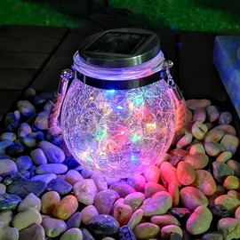 Gadpiparty Pack of 2 Crack Ball Lamp Cover Mason Jar Solar Lights Outdoor Solar Sunlight Solar Replacement Parts for Solar Lights Outdoor Component Candlestick Stainless Steel