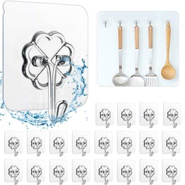 Adhesive Wall Hooks Ceiling Hooks Heavy Duty (30lb) for Kitchen Bathroom for Hanging 25pcs