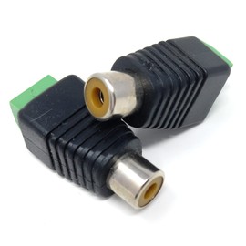 DRUT 2pcs. RCA Female Plug TO Screw Terminal Video AV Balun Adapter Black/Green