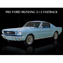 1965 Ford Mustang 2+2 Fastback in Blue New Metal Sign: 12x16" Free Shipping