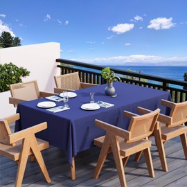 Zdada 54x54 Inch Navy Blue Square Tablecloth Polyester Fabric Table Cloth for Wedding Party Restaurant Buffet Table – Cotton & Polyester Table Linen
