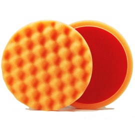ALCLEAR 5613530AH_2 5613530AH polishing pad against holograms, car polishing sponges, waffled, diameter: 135 x 25 mm, orange, set of 2, polishing pad polishing pad sponge polishing foam for polishing