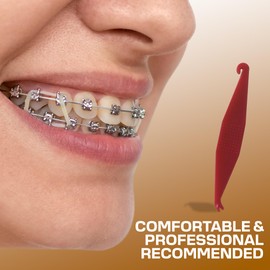 Orthodontic Rubber Bands for Braces - Premium Quality Elastic Teeth Rubber Bands for Braces, Fix Tooth Gaps, Dreadlocks, Includes Free Elastic Placer - Heavy Force 4.5 oz, 1/8 Inch, Natural (100 Pack)