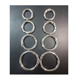 8 anillos de resorte, anillos de resorte de aleación de zinc redondo, mosquetón, cuatro tamaños son adecuados para bolsos, llaveros, carteras y bolsos. wurenji (plata)