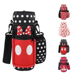 Unyopsa Water Bottle Carrier Bag 25oz/32oz Water Bottle Pouch Holder Adjustable Shoulder Strap Neoprene Water Bottle Sling Bag with Phone Pocket Insulated Tumbler Accessories Gifts for Women