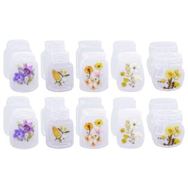 Dried Flower Bookmarks Penta Angel 20Pcs Bottle Shape Handmade DIY Clear Pressed Floral Page Markers Clips for Student Reading (Honeypot)