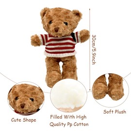 Teddy Bear, 30 Cm Anime Cartoon Plush Toy, Animals Plush Toy Teddy Bear Cartoon Stuffed Plush Doll Teddy Bear Plush Dolls Gift For Collection Children Gifts For Boys And Girls Fans Decoration (Brown)