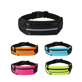 Lightweight Running Belt Marathon Waist Bag with Water Pouch Jogging Bag Waterproof Two Pocket Running Belt/Orange 5ea