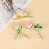 Yonchic 3-Piece Floral Metal Hair Clips, Butterfly Chinese Rose Hair