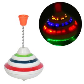 STOBOK Light Up Spinning Tops, Gyroscope Game LED Spinning Activity Toys, Push Down Gyro with Music, Novelty Peg top Hand Spinning Gyro Toy Gift for Kids Party Favors