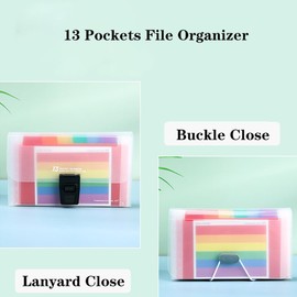 SinChic 13 Pockets File Organizer,2 PCS Mini Expanding File Folder A6 with 24 Index Labels Used Small Accordion File Organizer for Storing Receipts Coupons Checks Cards