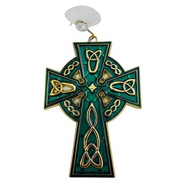 Celtic Cross Suncatcher Irish Sun Catcher Window Decoration with Suction Cup and Hook, 4 1/2 Inches