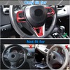 X AUTOHAUX 3 Pcs ABS Plastic Red Interior Steering Wheel