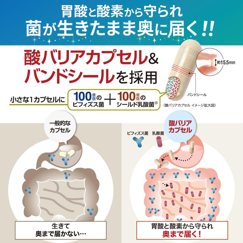 ビオテクト 生きたビフィズス菌 乳酸菌 プロバイオティクス サプリ 耐酸性カプセル採用 30日分 国内製造 BIOTECT（ビオテクト）