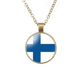 EnigmaGlow World Most Countries Flag Zinc Alloy Necklace Pendant Necklace for Men Women, Zinc, glass