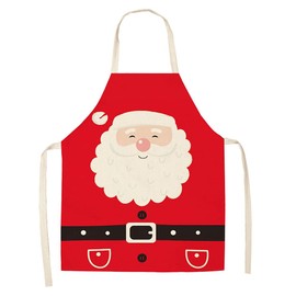 Novelty Christmas Apron Cute Cartoon Adults Santa Claus Cooking Baking Apron Women Men Bib Apron for Home Kitchen Restaurant Cafe BBQ Catering Crafting Cleaning Supplies,68x55cm(26.7x21.6in)