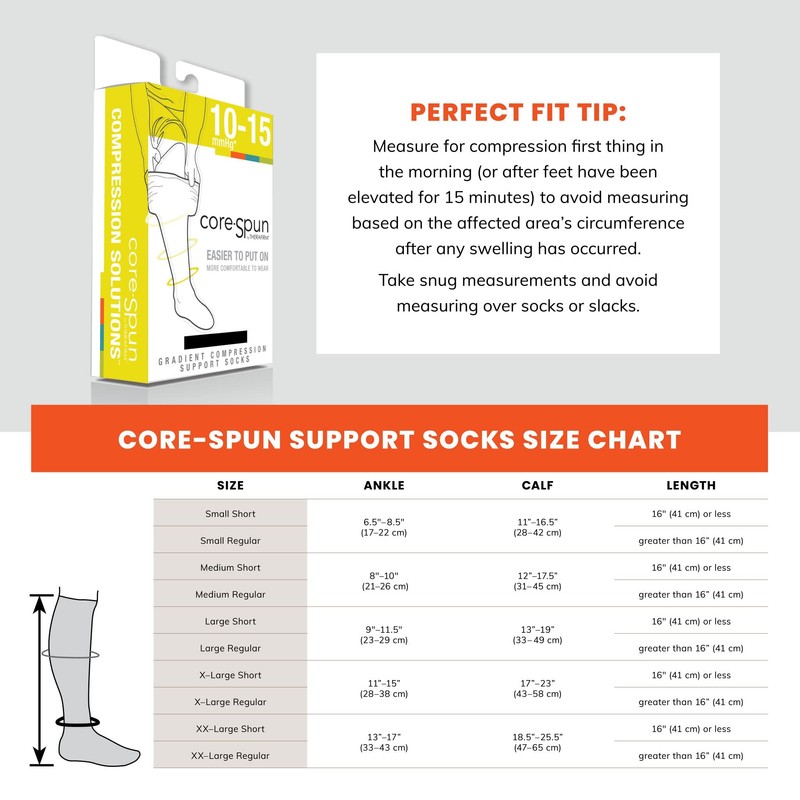 Core-Spun 10-15mmHg Medical Light Graduated Knee High Compression Socks (Khaki,