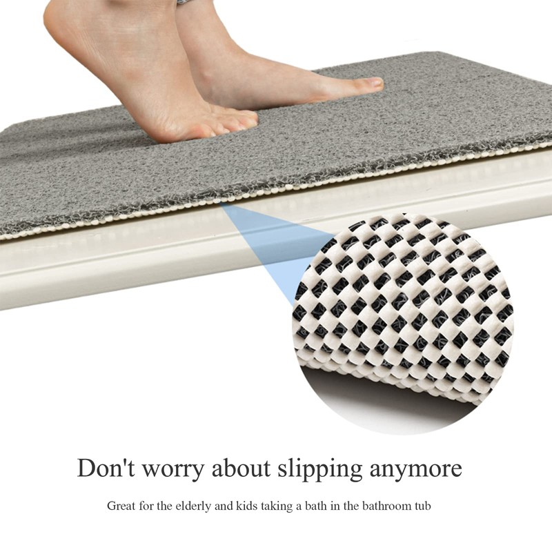 Square Shower Mats for Inside Shower 60x60cm, Loofah Shower Mat