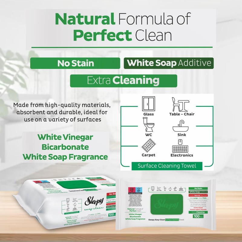 Sleepy Easy Clean All Purpose Cleaning Wet Wipes, Disposable Multi