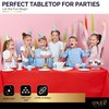 Amcrate Rectangular Plastic Red Reusable Tablecloth Cover - Ideal for