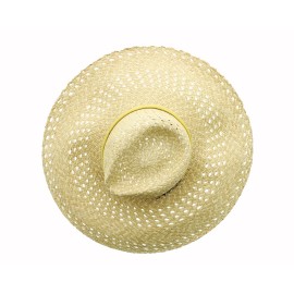 Coach Floppy Sun Hat, 19" Hand Woven Straw Women's Beach Hat, 83586 MSRP $198 - Natural