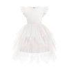Arshiner Little Girls Tulle Dress Tutu Summer Wedding Guest Party Birthday Formal Dresses White 7-8 Years
