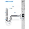 EDELER® Universal Siphon for Washbasin, Stainless Steel, Height Adjustable, Sink