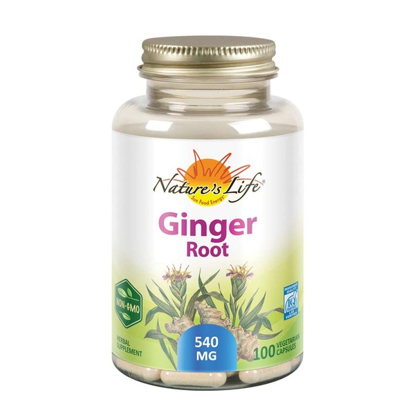 Nature's Life Organic Ginger Root 540 Supplement | Healthy Digestion, Immune and Cardiovascular Support | 100 CT