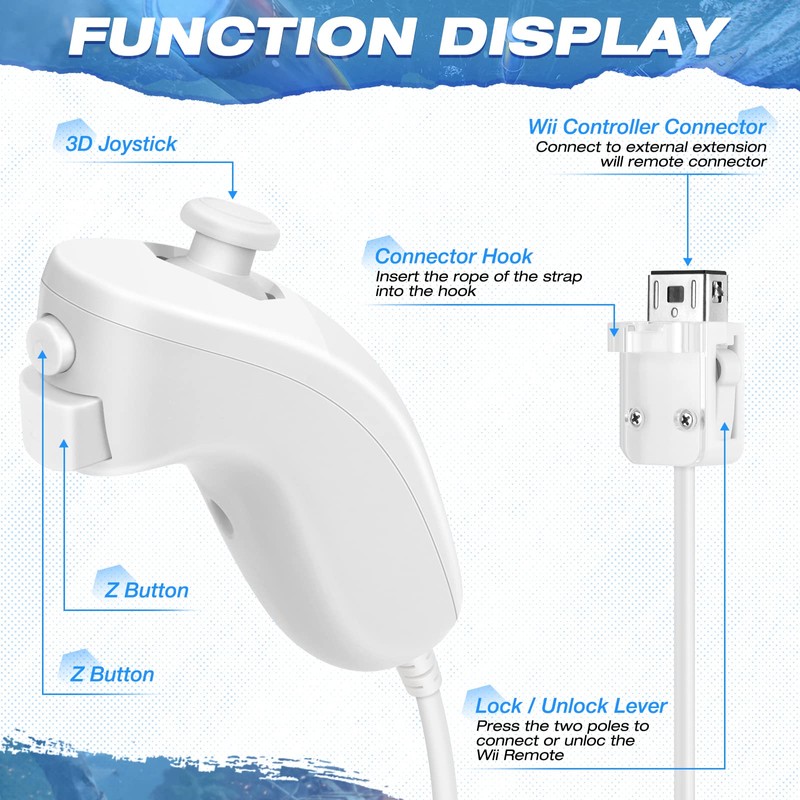 2 Pack FISUPER Remote Controller with Motion Plus for Wii/WII