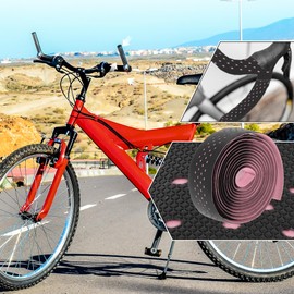 BULLSPANN 1 Pair Bicycle Handlebar Tapes, Cork Bicycle Handlebar Tapes, Bicycle Handlebar Tape, EVA Bicycle Handlebar Wrap for Road Bike, Mountain Bike, Pink