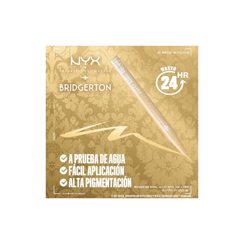 Nyx Professional Makeup, Bridgerton delineador de ojos, Tono: Glitzed in