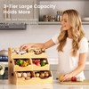 Onion Storage Bins Potato, 3 Tier Bamboo Pantry Storage Bin