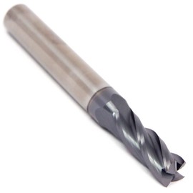 Titan TC99536 Solid Carbide End Mill, Regular Length, 4 Flute, Square End, 30 Degree Helix, AlTiN Coated, 9/16" Cutting Diameter, 9/16" Shank Diameter, 3-1/2" Overall Length, 1-1/4" Cutting Length