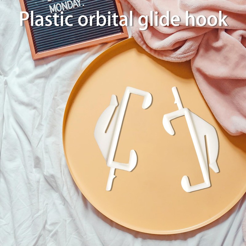 50pcs Curtain Hooks, Plastic Track Glide Hooks, White Curtain Hooks