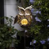 Go2garden Solar Lights Outdoor Owl Decorative Metal Stakes Lights Crackle