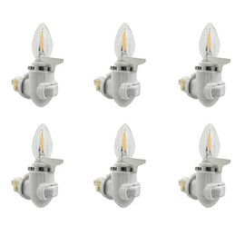 CHEZBABY Stained Glass Night Light Plug into Wall Accent Nightlight Lamp Decorative for Hallway Bedroom Kitchen Home Decor-Iron Clip 6 Pack