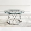 Steve Silver Escondido Round Tempered Glass Cocktail Table in Silver