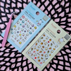 Sanrio Characters Pochacco Nail Sticker Set of 2 Nail Clips Giveaway, 1 Piece / 산리오 캐릭터즈 포차코 네일스티커 2종세트 네일집게 증정, 1개