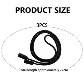 Wormeer 3pcs Glasses Strap, Universal Sunglasses Strap & Spectacles Cord, Sports Eyewear Retainer, Anti-Slip Glasses Neck Lanyard for Adults (Black)