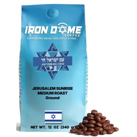 Iron Dome Coffee – Jerusalem Sunrise Whole Bean Coffee, Medium Roast – Fresh Roasted Coffee Beans – Smooth Balanced Flavor – 12oz Bag - Inspired by the Warmth and Heritage of Jerusalem
