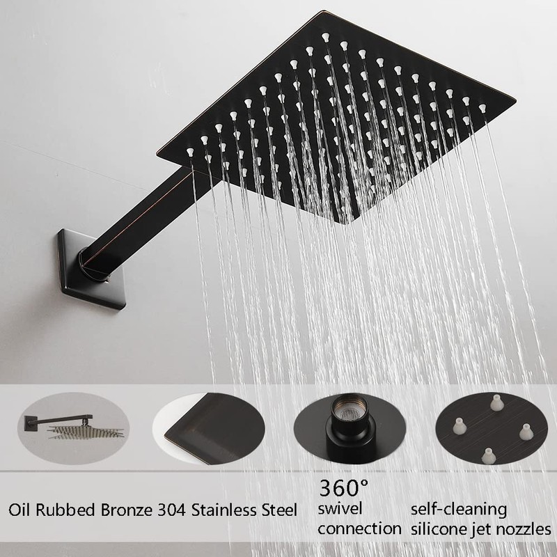 Heable Oil Rubbed Bronze Shower Faucet Set, Single Function Shower