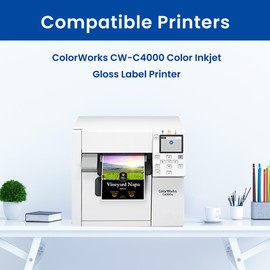 Junnchee Remanufactured SJIC41P Ink Cartridges Replacement for SJIC41P-BK SJIC41P-C SJIC41P-M SJIC41P-Y Ink Cartridge for ColorWorks CW-C4000 Color Inkjet Gloss Label Printer (4-Pack)